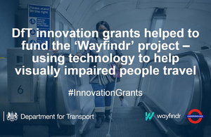 Government invests over £2.5 million in new technologies and ideas to futureproof UKs transport sector